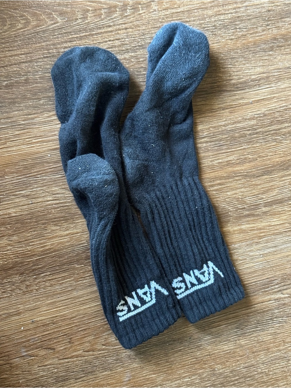 Vans Black Crew Socks with White Logo